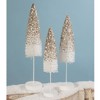 Bethany Lowe 12.0 Inch Platinum Bottle Brush Trees Glittered Flocked Bottle Brush Trees - 3 of 3