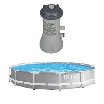 Intex 12' x 30" Steel Frame Above Ground Pool & 1000 GPH Above Ground Pool Pump