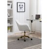 Office Chair Modern Upholstered Ergonomic Swivel Seat, Adjustable Height, Gold Metal Base for Home Workspace-3irtyhousy - 3 of 4