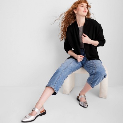 Women's Rosette Sweater Bomber Jacket - Future Collective