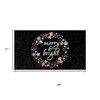 HomeRoots 17" X 29" Black Gold And White Christmas Merry and Bright Outdoor Coir Door Mat - 3 of 4