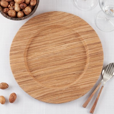 Natural Water Hyacinth Round Charger Plates Set of 4