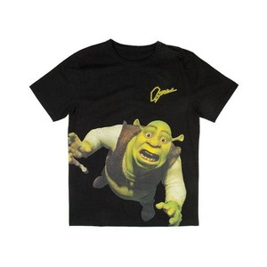 Shrek Donkey & Shrek Wrap-Around Image Crew Neck Short Sleeve Black T-shirt - 1 of 1