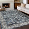 Area Rug, Washable Rug Vintage Floral Geometric Thin Carpet, Stain Resistant with Reinforced Edges for Living Room/Bedroom - 2 of 4
