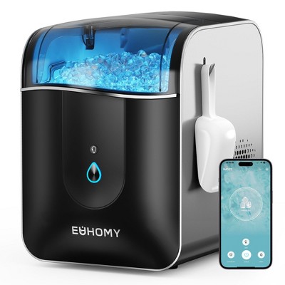 Euhomy Nugget Countertop Ice Maker, 35 Lbs/Day, APP Remote Control & LED Indicator, 15 - Min Self-Cleaning, Compact Ice Machine with Scoop, Black