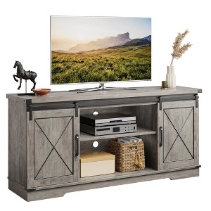 Farmhouse TV Stand for 65 Inch TV, Entertainment Center with Storage and Sliding Barn Doors - 1 of 2