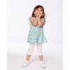 Deux par Deux Girl Organic Cotton Legging Cream with Blue Flowers - 2 of 4