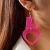 Sweetheart Message Earrings - Asymmetric Acrylic Heart Design with Customizable Letter Charm - 4 of 4