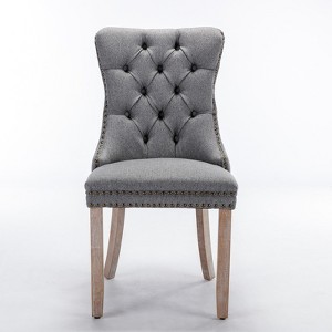 Ridstar 2 Piece Modern Dining Chairs, Armless Chair For Dining Room-Gray - 1 of 4