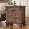 Whisen Wood Farmhouse Nightstand with 3 Drawers - 3 of 4