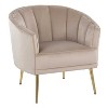 CAVINAS Velvet Accent Chair with Pleated Waves Backrest and Metal Legs,Modern Upholstered Living Room Chairs,Reading Chairs for Living Room - 2 of 4