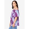Woman Within Plus Size Printed Cold-Shoulder Blouse - 4 of 4