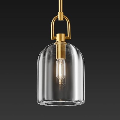 1PC-Crystal Hemisphere Pendant Light - Bell-shaped