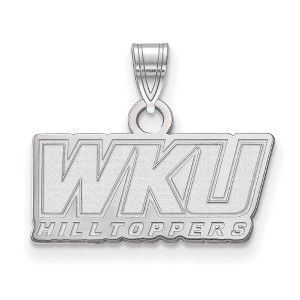 Black Bow Jewelry 14k White Gold Western Kentucky Hilltoppers NCAA Small Pendant - 1 of 3