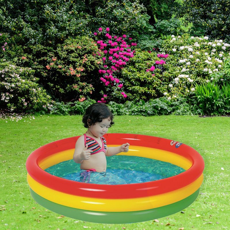 Pool Central 59" Inflatable Round Kiddie Swimming Pool - Red/Blue, 3 of 4