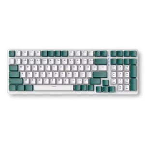 RISOKEYS 100 Keys Mechanical Keyboard Wired Backlight Keyboard Customized E-sports Office Game Computer Keyboard Metal Panel (White, Red Bearing) - 1 of 4