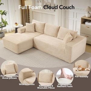 108'' Modular Sectional Sofa,Comfy Cloud Couch with L Shaped Chaise,Modern Deep Seat Boneless Couch for Living Room,3 Seater,No Assembly Required - 1 of 4