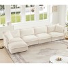 Oversized 156.6" Chenille Slipcovered L-Shaped Modular Sectional Sofa with French Edges and Removable Covers, 5-Piece Free combination - 3 of 4