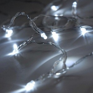 Perfect Holiday 10 LED Clear Cable String Light - Battery Operated - 1 of 2