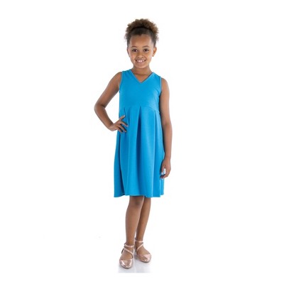 24seven Comfort Apparel Girls Sleeveless Pleated Party Dress