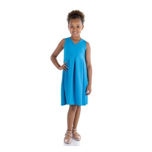 24seven Comfort Apparel Girls Sleeveless Pleated Party Dress - 1 of 4