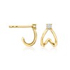 Pure Collection by Ross-Simons 0.10 ct. t.w. Diamond Double-Split Huggie Hoop Earrings in 14kt Yellow Gold - 3 of 4