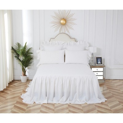 C&F Home Ruffled Queen Bedspread White