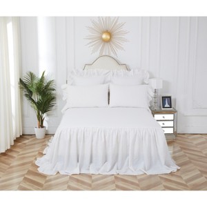 C&F Home Ruffled Queen Bedspread White - 1 of 3