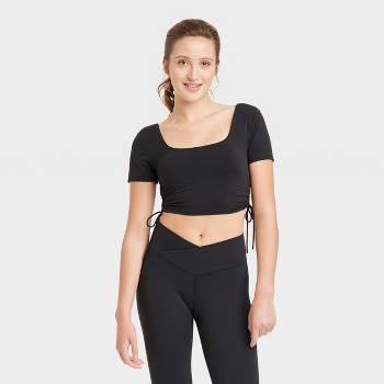 Women's Side Cinch Crop Short Sleeve Shirt - JoyLab™