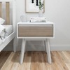 Plank+Beam Solid Wood Nightstand with Storage Drawer, Modern Small End Table - 2 of 4