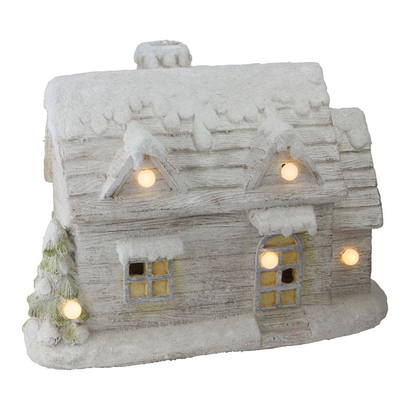 Northlight 14.5" LED Lighted Musical Snowy Cottage Christmas Decor, 1 of 5