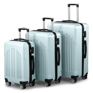 Karl Home Luggage Set of 3, ABS PC Hardside Suitcase Sets with TSA Lock 4 Spinner Wheels Green - 1 of 4