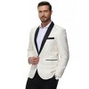 Clearlove Tuxedo Jacket for Men One Button Blazer Floral Shawl Lapel Suit Jacket Paisley Slim Fit Blazers,White,XXL - 4 of 4