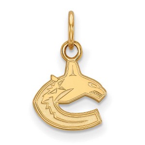 Black Bow Jewelry 14k Yellow Gold Plated Sterling Silver Vancouver Canucks NHL Extra Small Pendant - 1 of 3