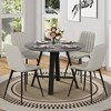 5 PCS Round Dining Table Set Modern Dining Set Kitchen Table Set with 4 Upholstered Chairs, Black/Gray/White/Brown-Modernluxe - 2 of 4