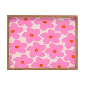 Daily Regina Designs Abstract Retro Flower Pink Rectangular Tray - Deny Designs - 1 of 2