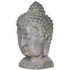 John Timberland Meditating Buddha Head Statue Sculpture Garden Decor Outdoor Front Porch Patio Yard Outside Home Gray Faux Stone 18 1/2" Tall - 3 of 4