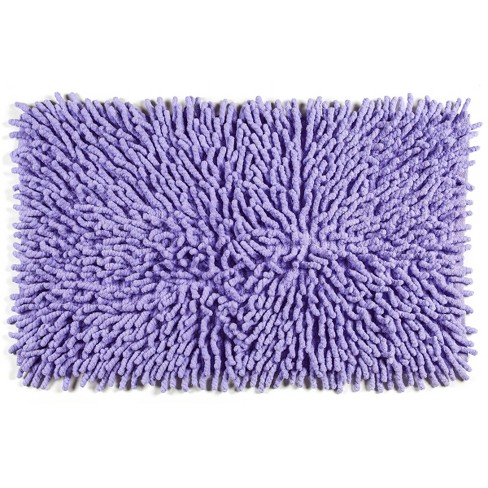 Civkor Bathroom Rug Runner Long Bath Mat for Bathtub Light Purple,Chenille Bathroom  Rug Large 47x20