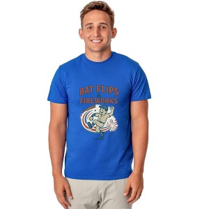 Baseball American Pastime T-Shirt Men's Bat Flips and Fireworks Tee - 1 of 4