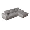 115" Corduroy L-Shaped Sectional Sofa with Reversible Chaise & Pillows - 4 of 4