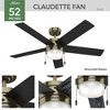 Hunter Fans 52" Claudette Modern Brass Lighted Ceiling Fan with Integrated LED and Pull Chain Control - 2 of 4