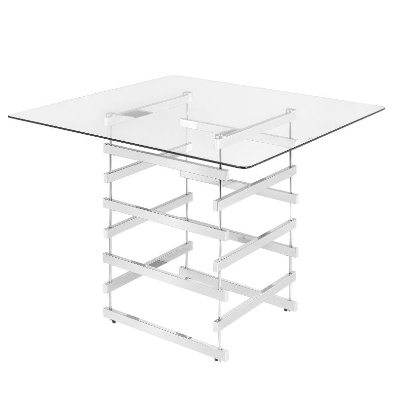 Counter Height Table Clear Chrome - Acme Furniture, 1 of 6