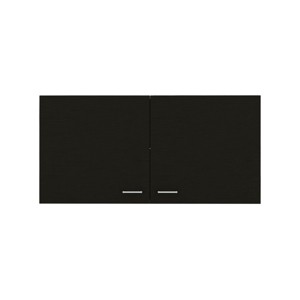 GlasFlength Kitchen Storage 2 Door Kitchen Wall Cabinet Internal Shelves Cabinet Storage Cupboard for Kitchen, Brown, 12.6"*39.3"*12.6" - 1 of 4