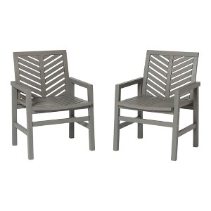 Sapphtopaz Outdoor Dining Chairs Set of 2 Modern Wood Patio Chairs with Arms for Patio, Poolside, Garden, Backyard - 1 of 4