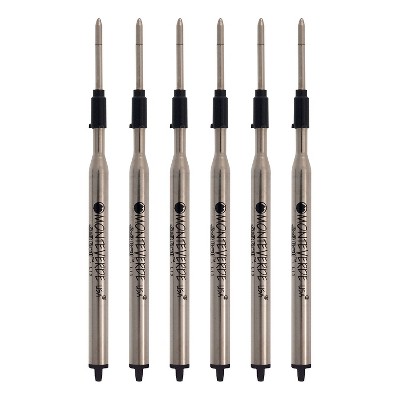 Monteverde Ballpoint Pen Refill Medium Point Black Ink 6 Pack (L133BK)