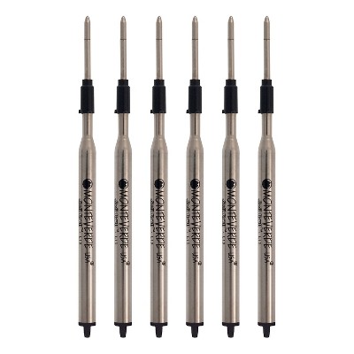 Monteverde Ballpoint Pen Refill Medium Point Black Ink 6 Pack (l133bk ...