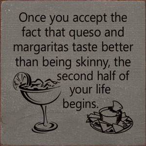 Slickblue Funny Queso & Margarita Wood Sign – Rustic Wall Decor for Kitchen or Bar – 7x7 Inches, Color Options - 1 of 3