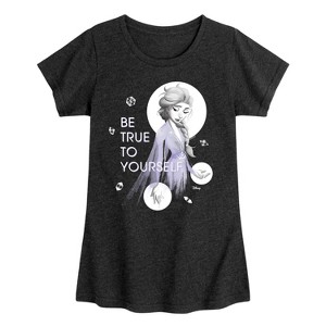 Girls' - Frozen 2 - Be True To Yourself Elsa Fitted Short Sleeve Graphic T-Shirt - 1 of 4