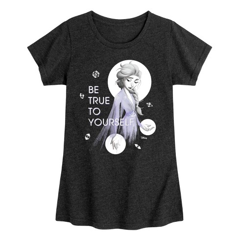 Girls' - Frozen 2 - Be True To Yourself Elsa Fitted Short Sleeve Graphic T-Shirt - image 1 of 4