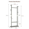 AZL1 Life Concept Garment Racks, Solid Wood Freestanding Coat Rack for Bedroom and Entryway Organization, Gray, 23.62"*11.02"*64.17" - 2 of 4